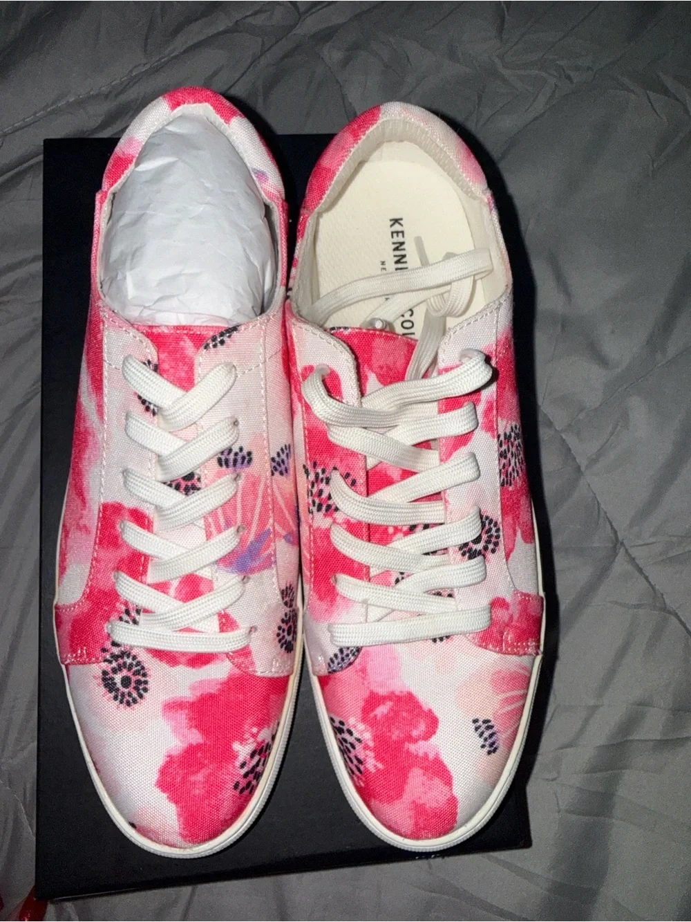 Kenneth Cole Women’s Pink Floral Canvas Sneakers